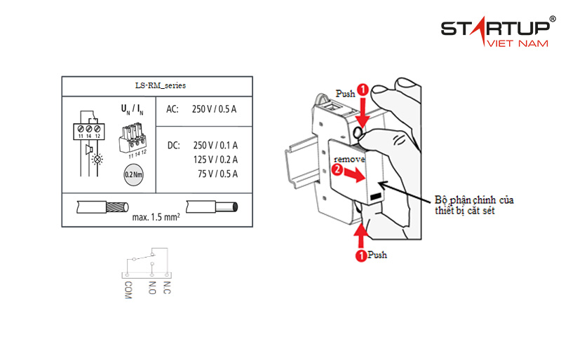 Sơ đồ kết nối thiết bị chống sét lan truyền đường điện điều khiển otowa SL-RM30S