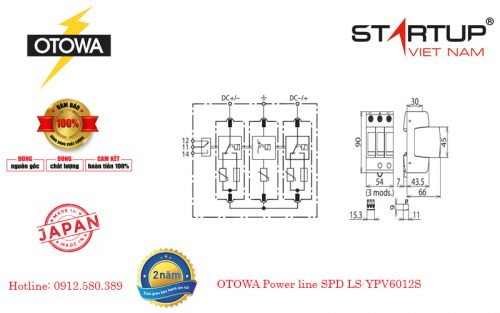 thiết bị chống sét đường điện DC cấp 2 OTOWA LS-YPV6012S