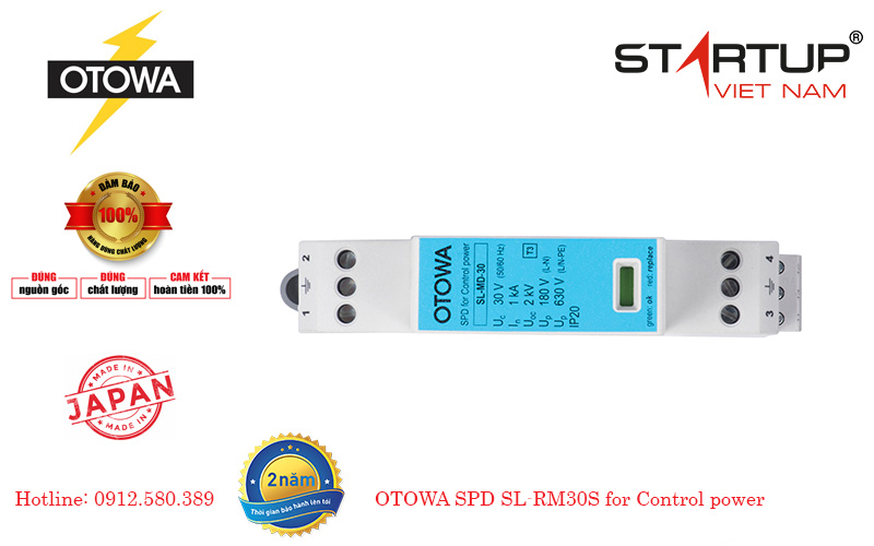 Thiết bị chống sét lan truyền đường điện điều khiển cấp III 24V Otowa SL-RM30S